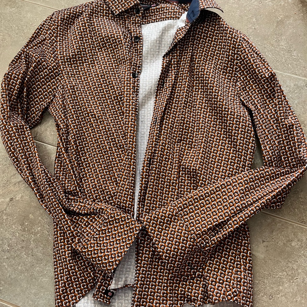 Men's Geometric Brown Jacket